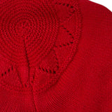 Granlei Cappello tinta unita con Ricami Rosso per Neonata 21067 ROSSO GRANLEI 