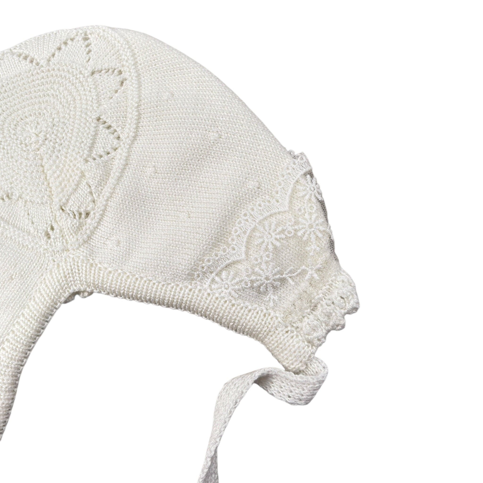 Granlei Cappello tinta unita con Ricami Panna per Neonata 542 PANNA GRANLEI 