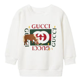 Gucci Felpa Chiusa Girocollo tinta unita con Stampe Bianco per Bambino 569693 BIANCO GUCCI 