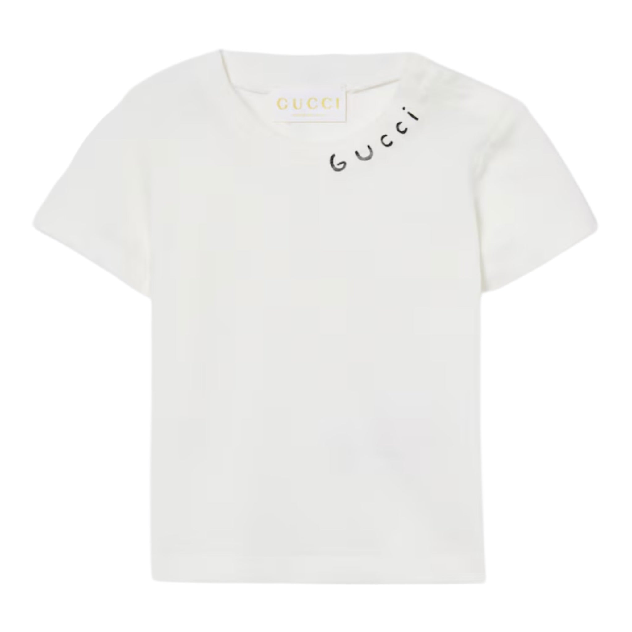 Gucci T-Shirt Girocollo tinta unita con Logo Bianco per Neonato B36595 BIANCO GUCCI 