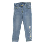 Guess Jeans tinta unita con Ricamo Logo Azzurro per Bambina 199400 AZZURRO GUESS 