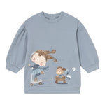 Guess Abito Manica Lunga tinta unita con Stampe Azzurro per Neonata 2921 AZZURRO GUESS 