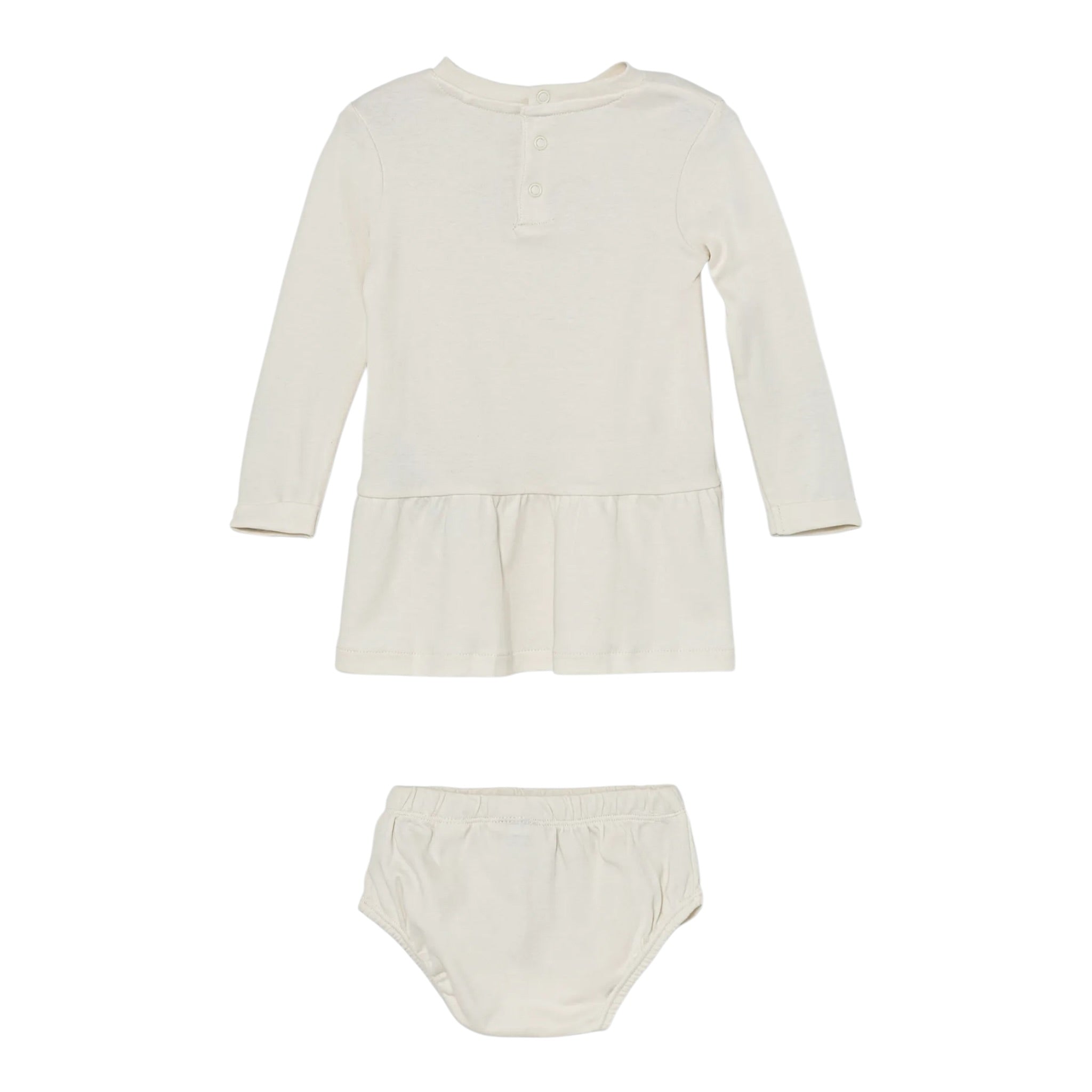 Guess Abito Manica Lunga tinta unita con Culotte Panna per Neonata A4YK19KA6W4X PANNA GUESS 