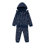 Guess Completo 2Pz Felpa con Zip-Pantalone tinta unita con Stampa Blu per Neonata A5BG08KAD74 BLU GUESS 