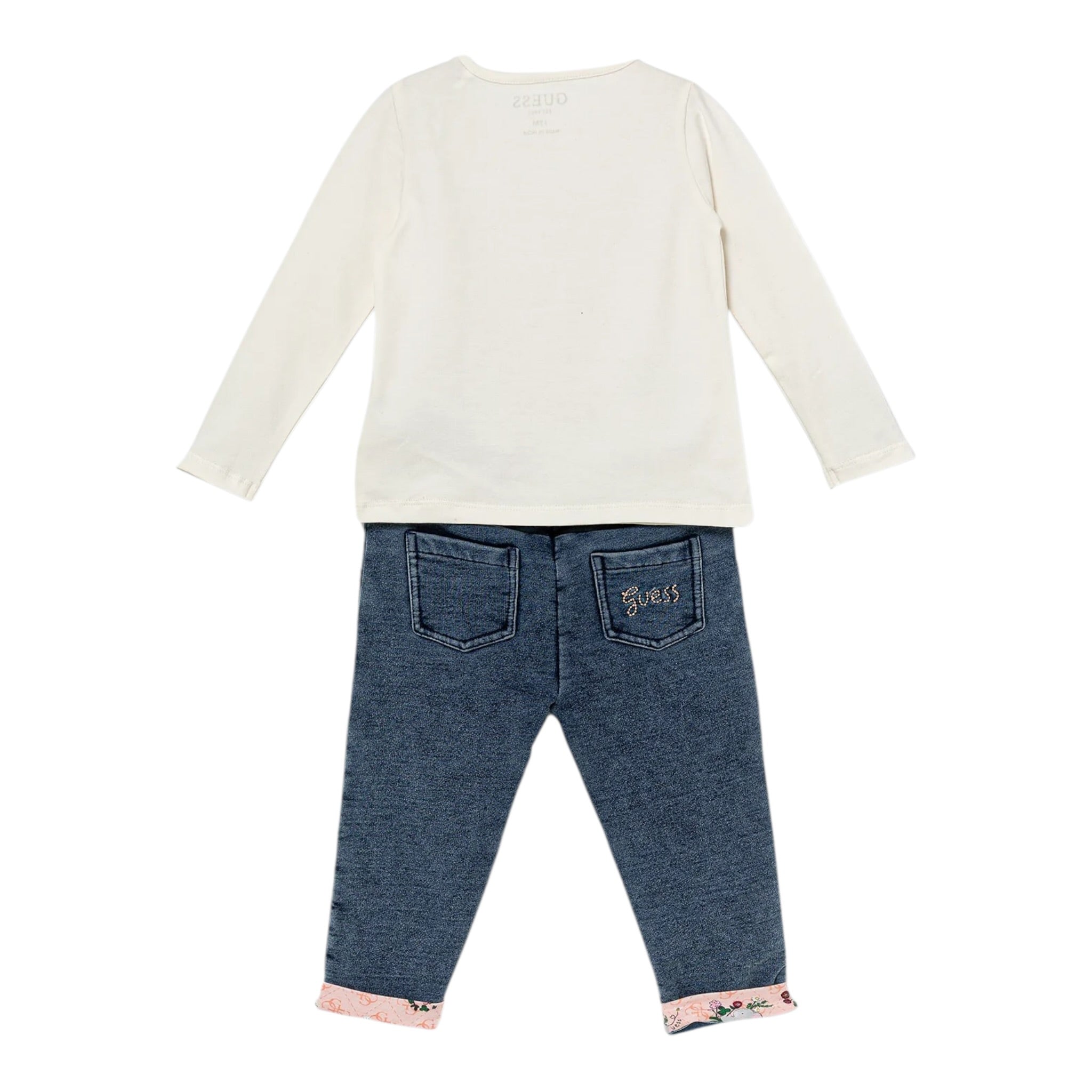 Guess Completo 2 Pezzi Shirt-Jeans Bianco/Blu per Neonata A5YG06K6YW4 BIANCO/BLU GUESS 