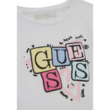 Guess Shirt Girocollo tinta unita con Stampe Bianco per Neonata A5YI00K6YW4XX BIANCO GUESS 