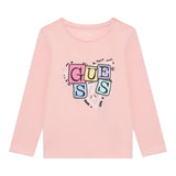 Guess Shirt Girocollo tinta unita con Stampe Rosa per Neonata A5YI00K6YW4XX ROSA GUESS 