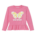 Guess Shirt Girocollo tinta unita con Stampe Rosa per Neonata A5YI01K6YW4 ROSA GUESS 