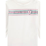 Guess Shirt tinta unita con Stampa Bianco per Neonata A5YI05K6YW4 BIANCO GUESS 