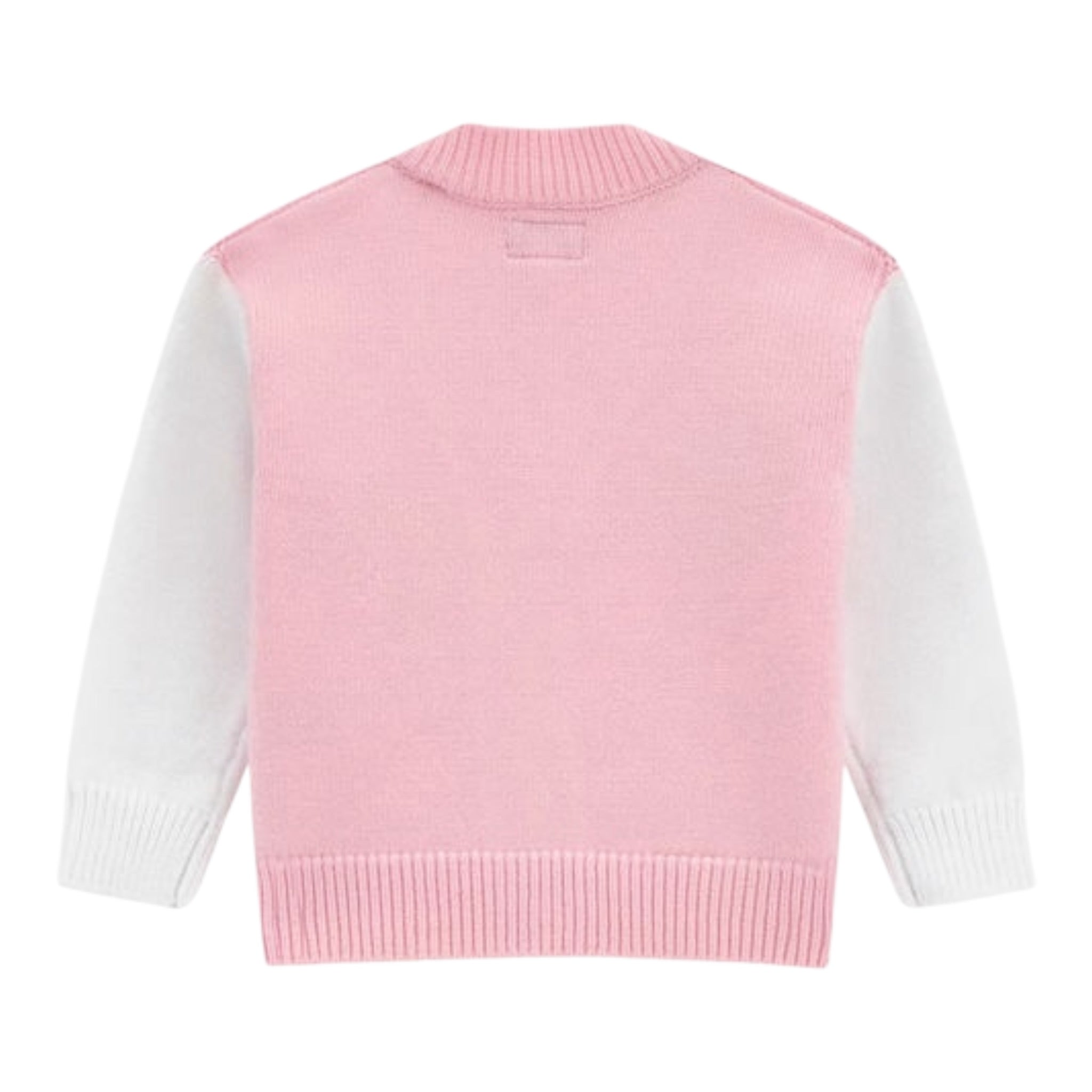 Guess Cardigan Bicolore con Stampa Bianco/Rosa per Neonata A5YR00Z3GS0 BIANCO/ROSA GUESS 