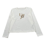 Liu Jo Shirt Girocollo tinta unita con Brillantini Panna per Bambina GF5108XX PANNA LIU JO 