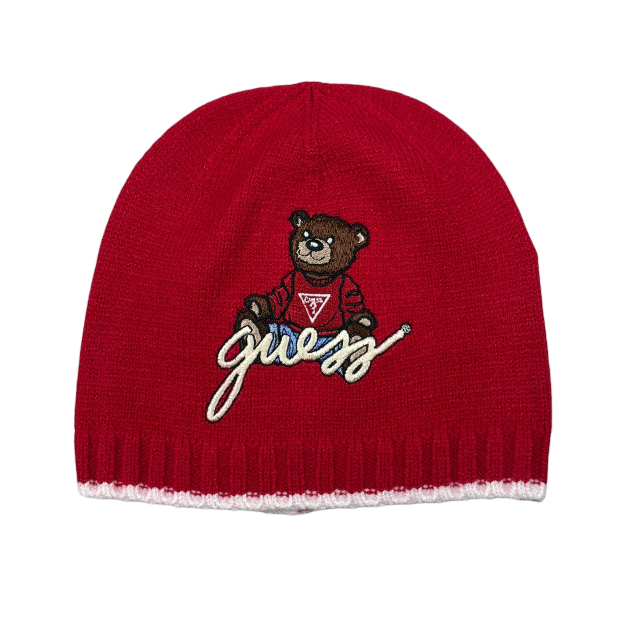 Guess Cappello tinta unita con Stampa Rosso per Neonata H4BZ09Z2QP0 ROSSO GUESS 