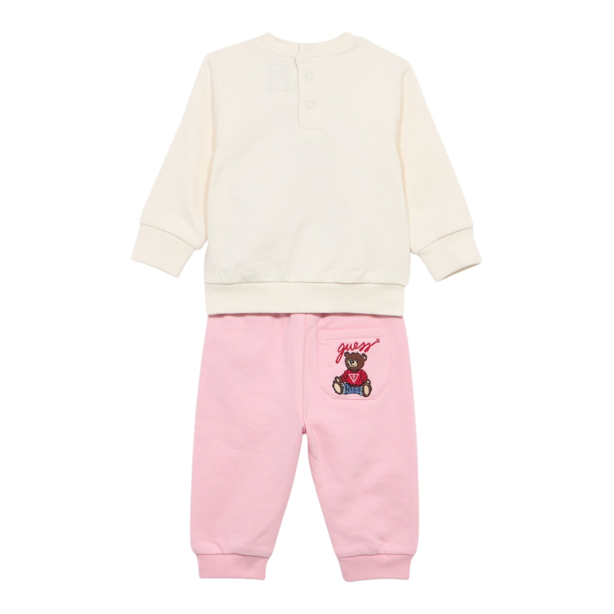 Guess Completo 2 Pezzi Felpa-Pantalone Bicolore Panna/Rosa per Neonata H5YI00KAX74 PANNA/ROSA GUESS 