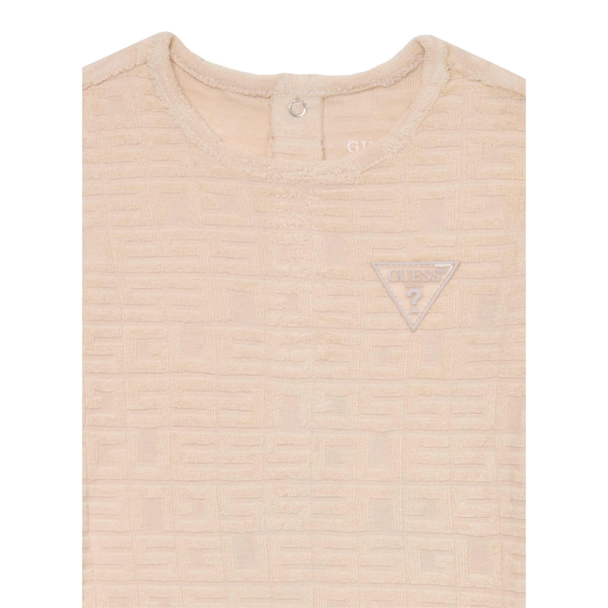 Guess Tutina tinta unita con Logo Beige per Neonata H5YW098KBU64 BEIGE GUESS 