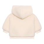 Guess Giubbino In Teddy tinta unita con Cappuccio E Zip Panna per Bambino HSBT01WGSO0J PANNA GUESS 