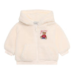 Guess Giubbino In Teddy tinta unita con Cappuccio E Zip Panna per Neonato HSBT01WGSO0 PANNA GUESS 