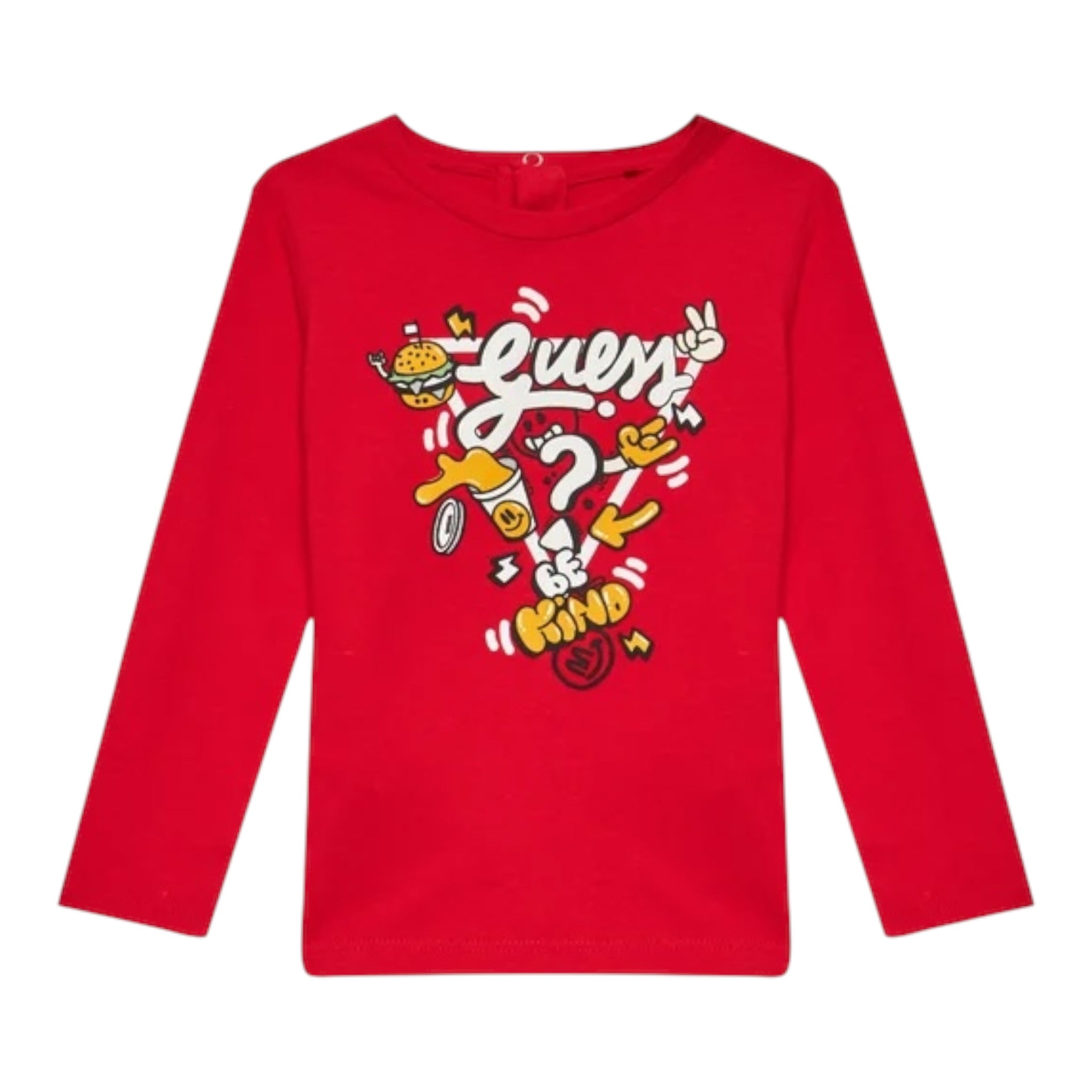Guess Shirt tinta unita con Logo Rosso per Neonato I2YI02K8HM4 ROSSO GUESS 