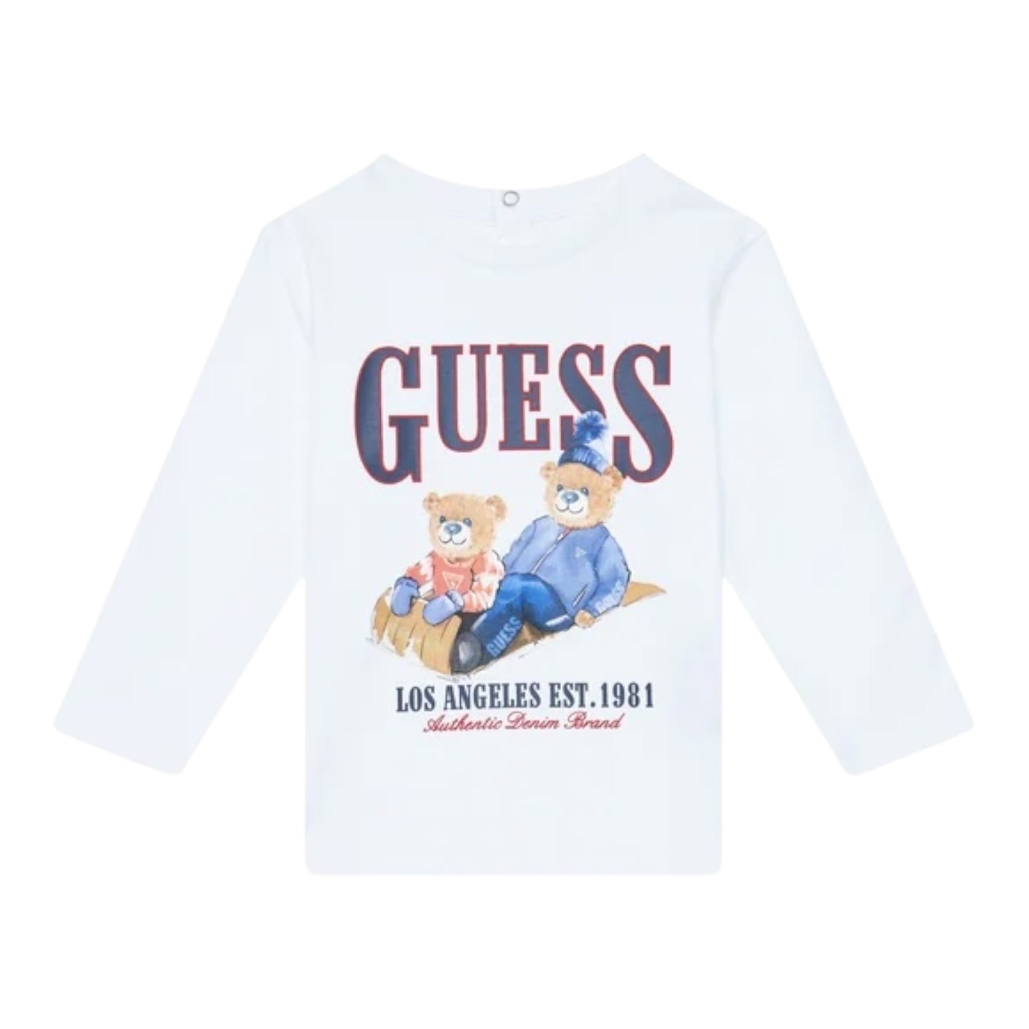 Guess Shirt tinta unita Girocollo con Stampa Bianco per Neonato I5BI00I3Z14 BIANCO GUESS 