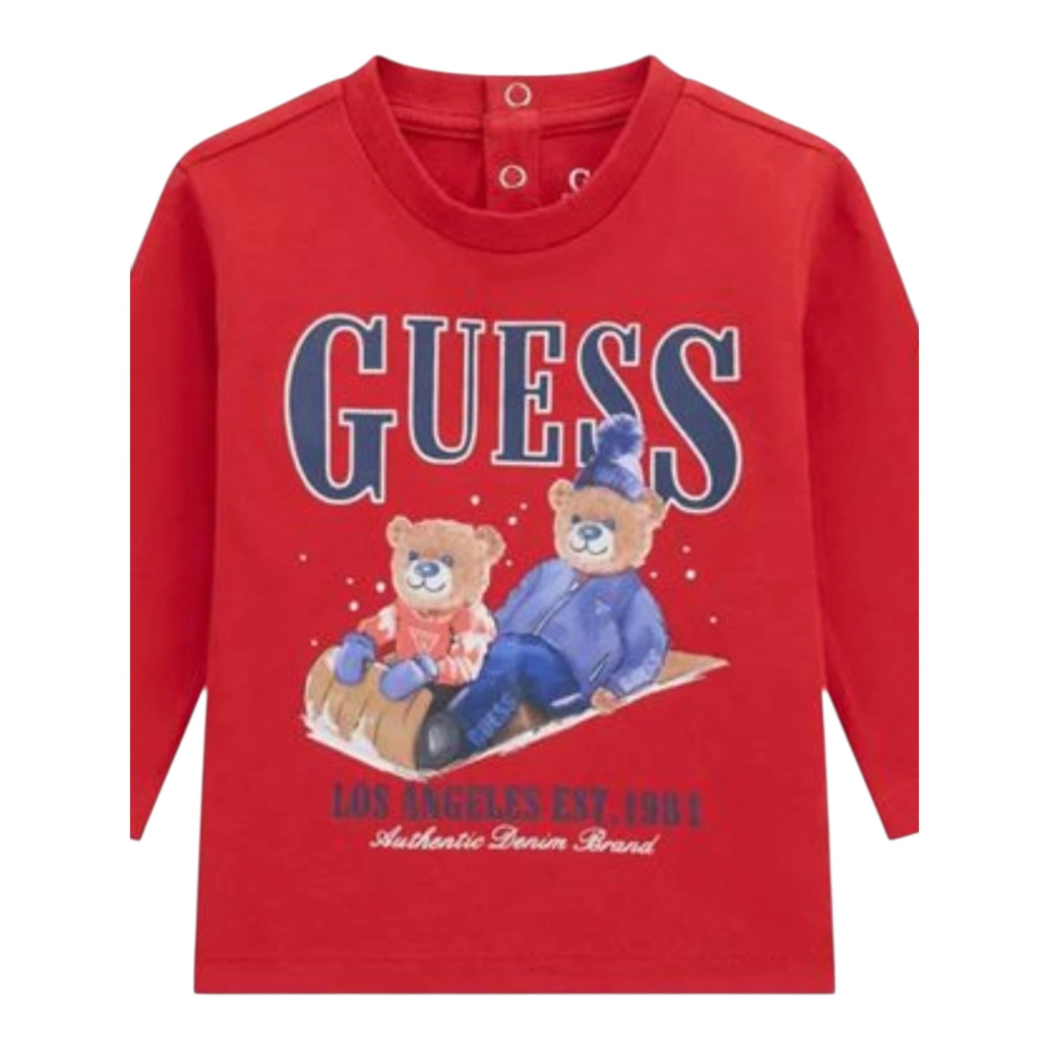 Guess Shirt tinta unita Girocollo con Stampa Rosso per Neonato I5BI00I3Z14X ROSSO GUESS 