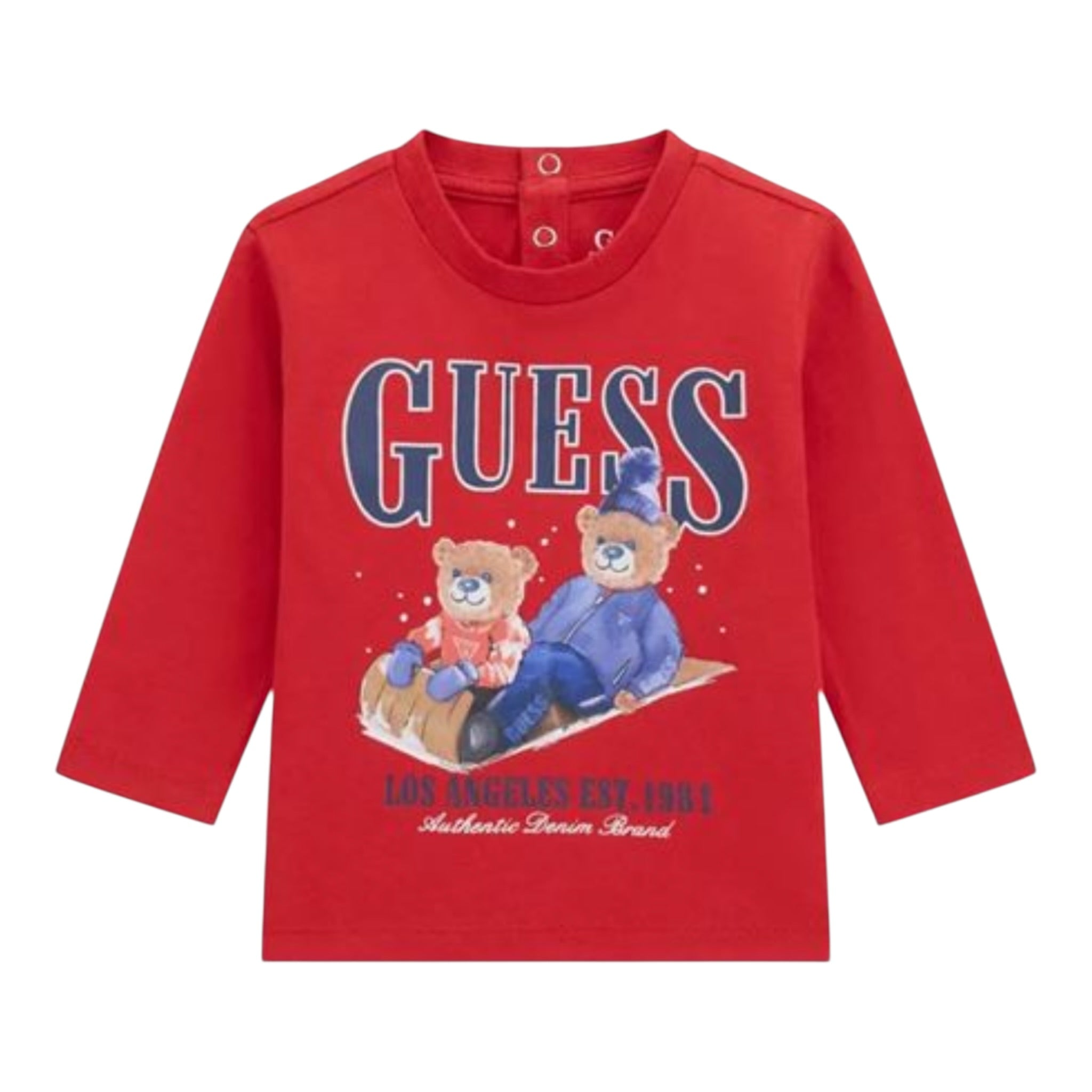 Guess Shirt tinta unita Girocollo con Stampa Rosso per Neonato I5BI00I3Z14X ROSSO GUESS 