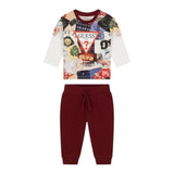 Guess Completo 2Pz Shirt-Pantalone Bordeaux per Neonato I5YG00K8HM4 BORDEAUX GUESS 