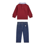 Guess Completo 2Pz Felpa-Jeans Rosso per Neonato I5YG13KAX74 ROSSO GUESS 