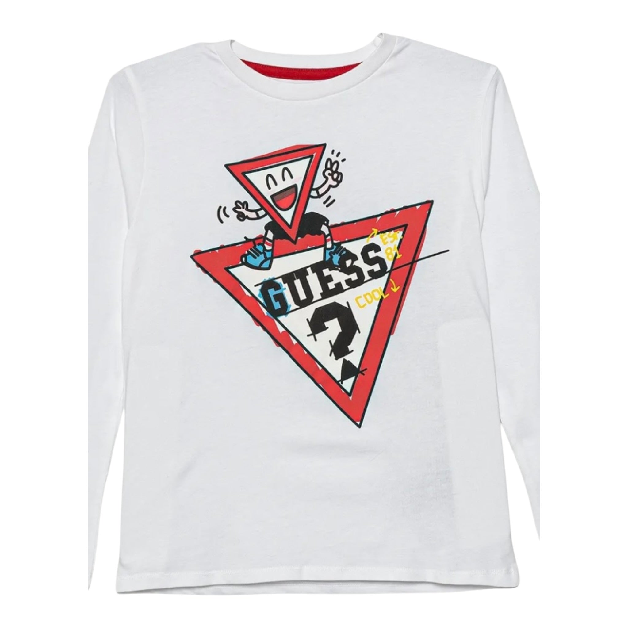 Guess Shirt tinta unita Girocollo con Stampa Bianco per Neonato I5YI00K8HM4 BIANCO GUESS 