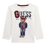 Guess Shirt tinta unita Girocollo con Stampa Bianco per Bambino I5YI04K8HM4XJ BIANCO GUESS 