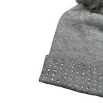 Guess Cappello tinta unita con Pon Pon E Strass Grigio per Bambina J1BZ01Z2QP0 GRIGIO GUESS 