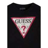Guess Shirt Girocollo tinta unita con Brillantini Nero per Bambina J2YI50K6YW1 NERO GUESS 