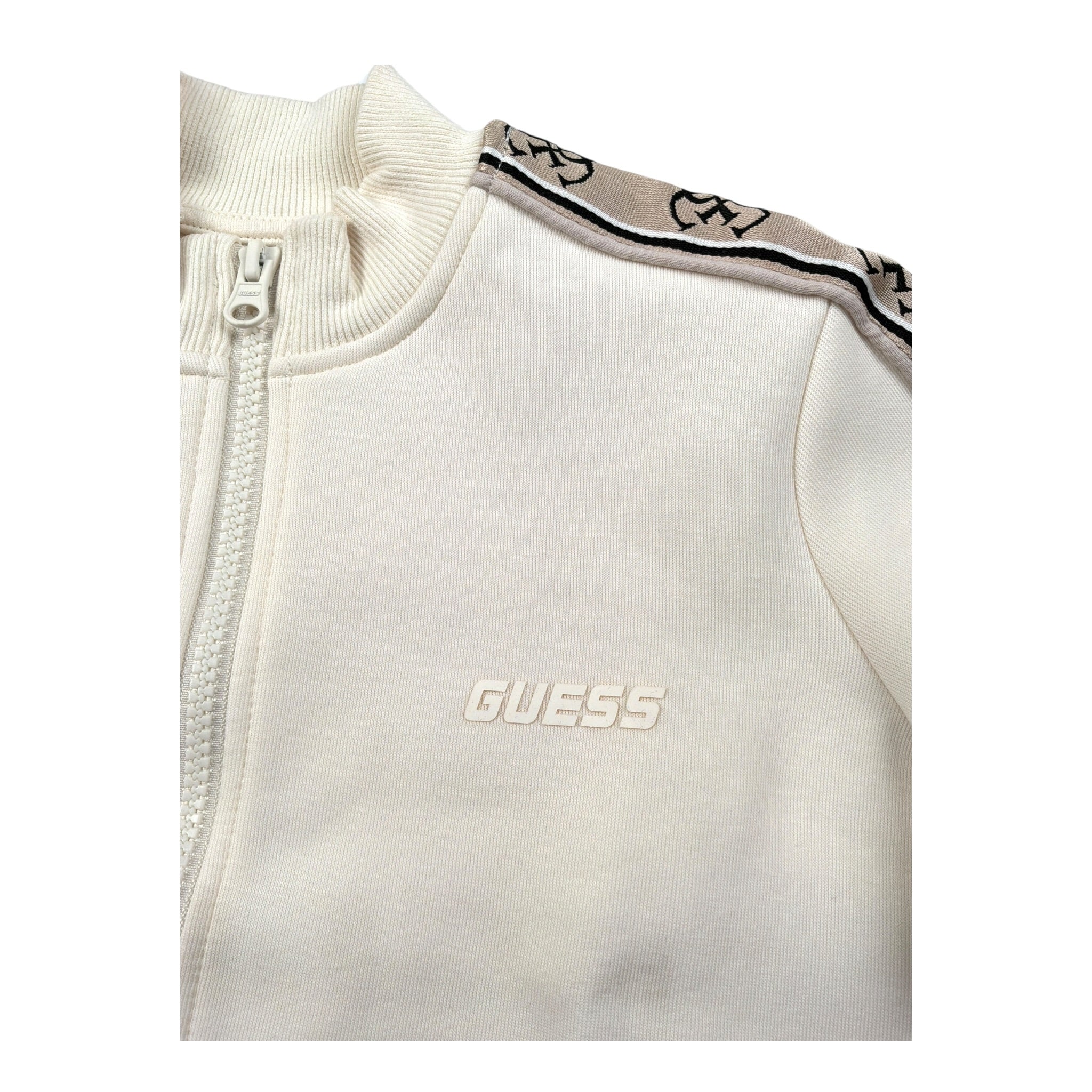 Guess Felpa con Zip tinta unita con Maniche In Contrasto Panna per Bambina J2YQ06KB3P2 PANNA GUESS 