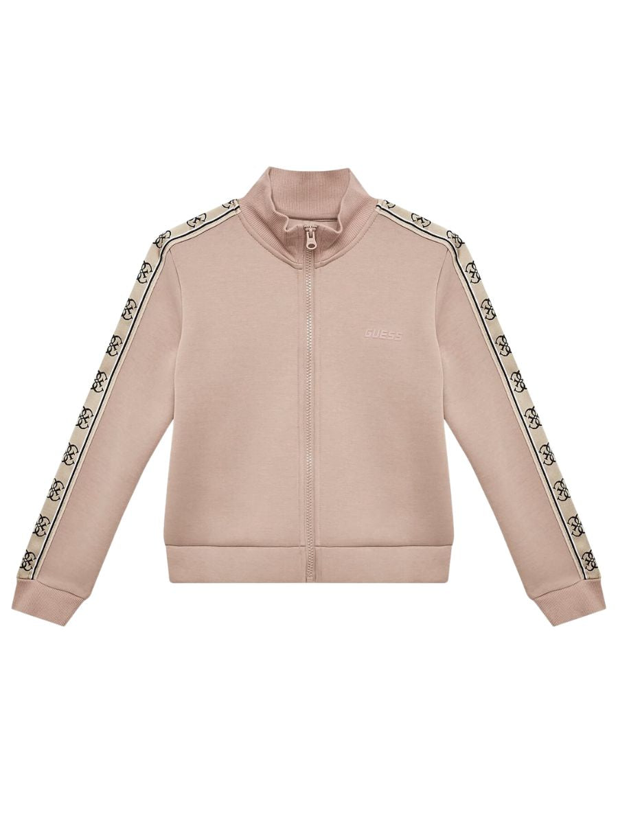 Guess Felpa con Zip tinta unita con Maniche In Contrasto Rosa per Bambina J2YQ06KB3P2 ROSA GUESS 