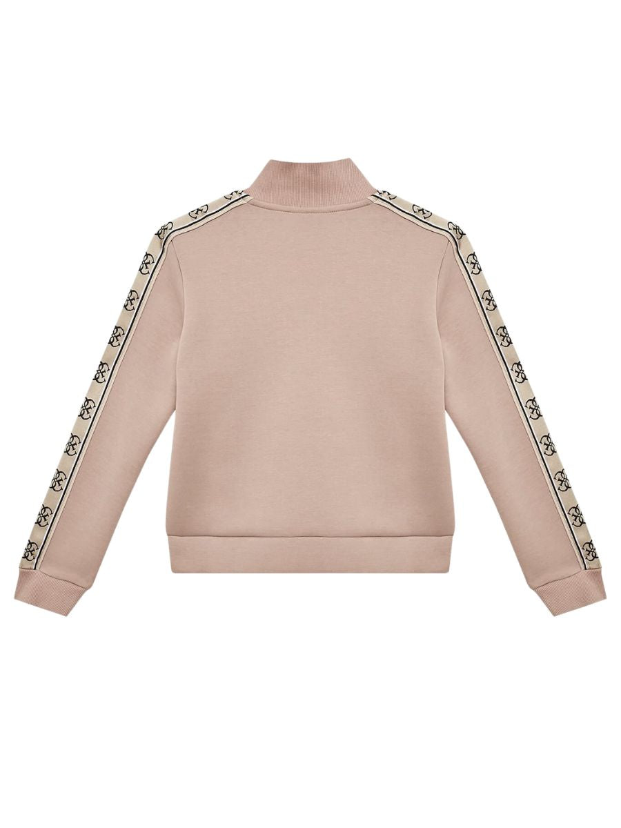 Guess Felpa con Zip tinta unita con Maniche In Contrasto Rosa per Bambina J2YQ06KB3P2 ROSA GUESS 