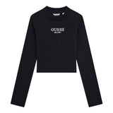 Guess Shirt tinta unita con Stampa Logo Nero per Bambina J4YI49KBZP4X NERO GUESS 