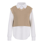 Guess Camicia con Gilet Bicolore Bianco/Beige per Bambina J5BH01WBHQ0 BIANCO/BEIGE GUESS 