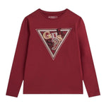 Guess Shirt Girocollo tinta unita con Logo Rosso per Bambina J5BI13J1314 ROSSO GUESS 