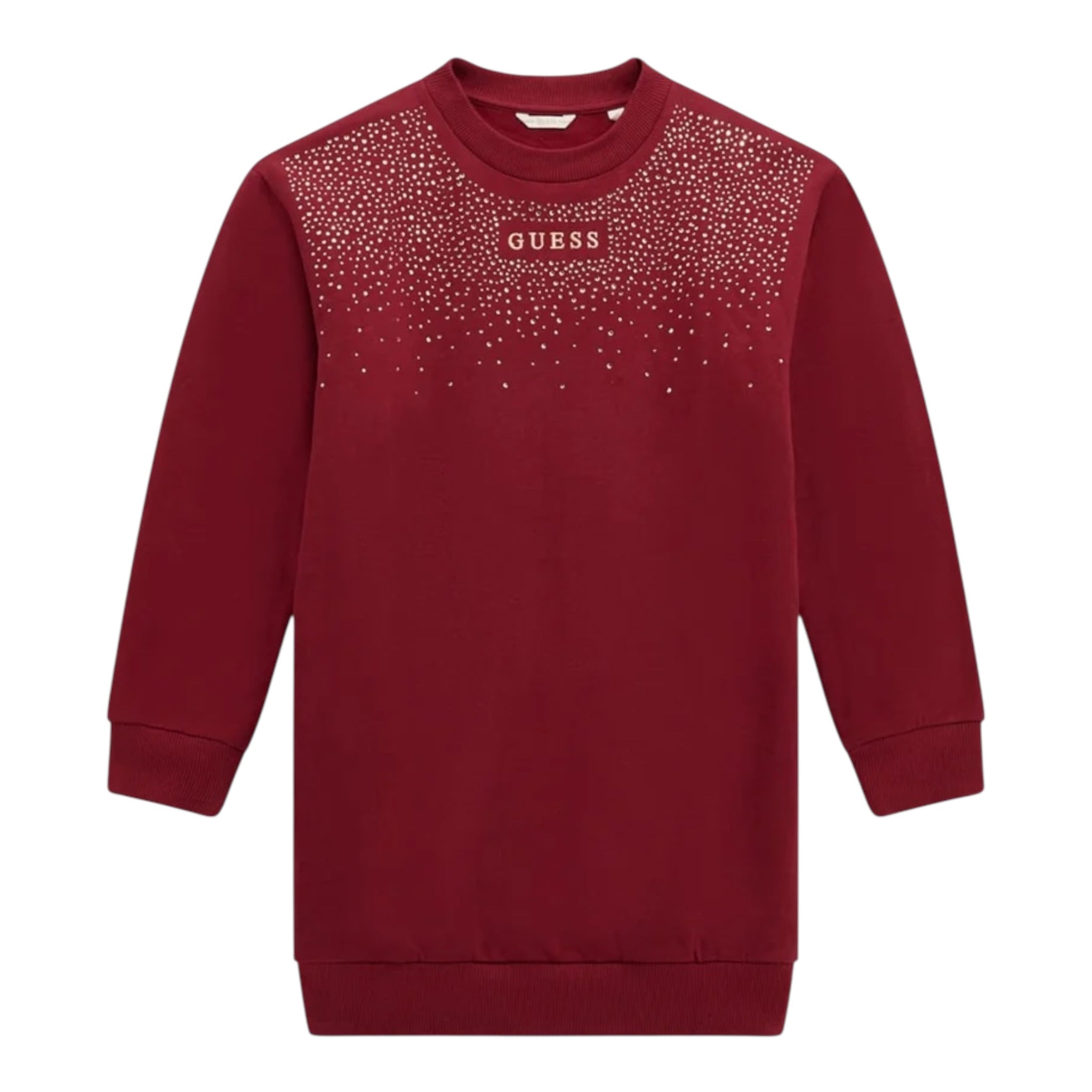 Guess Abito Felpa tinta unita con Brillantini Bordeaux per Bambina J5BK07KAV34 BORDEAUX GUESS 