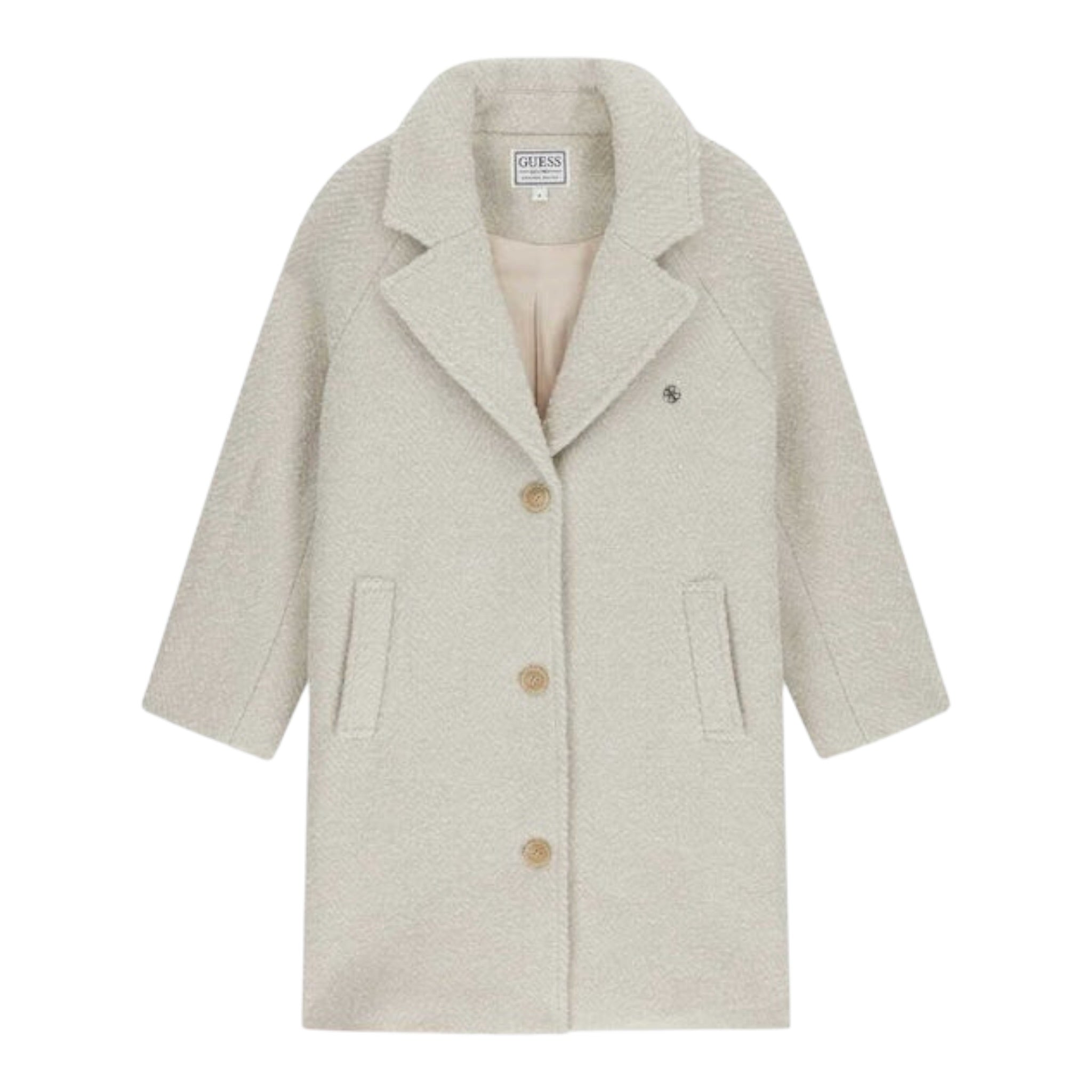 Guess Cappotto tinta unita con Bottoni Panna per Bambina J5BL20W3100 PANNA GUESS 