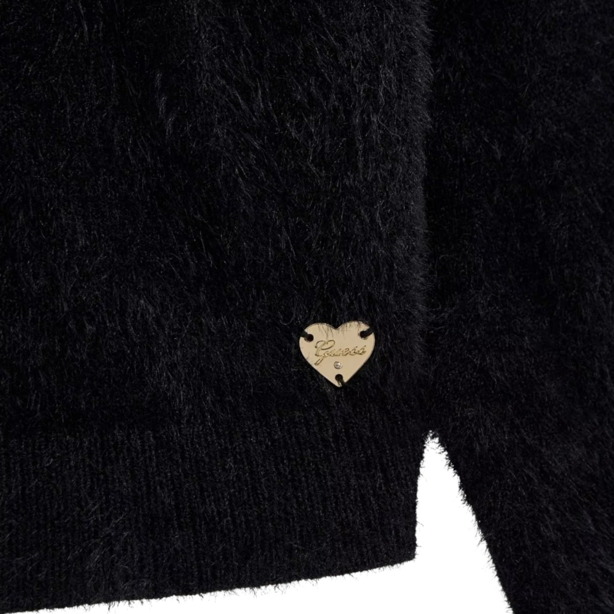 Guess Cardigan tinta unita con Pelliccia Nero per Bambina J5BR06Z0730 NERO GUESS 
