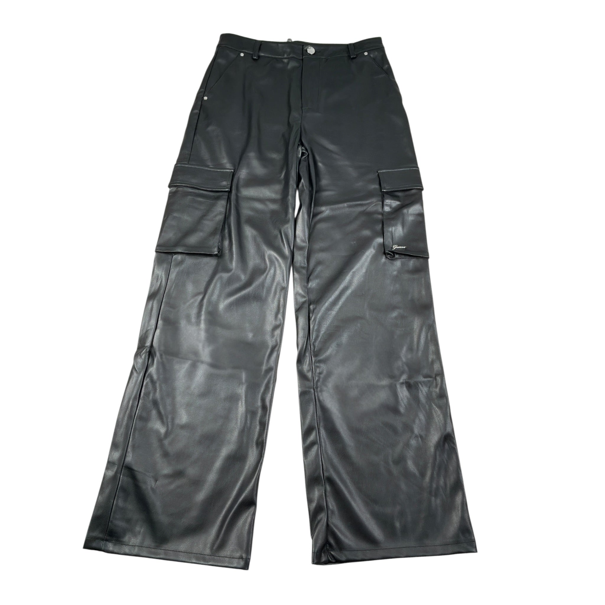 Guess Pantalone tinta unita Modello Palazzo In Ecopelle Nero per Bambina J5YB03WFV60X NERO GUESS 