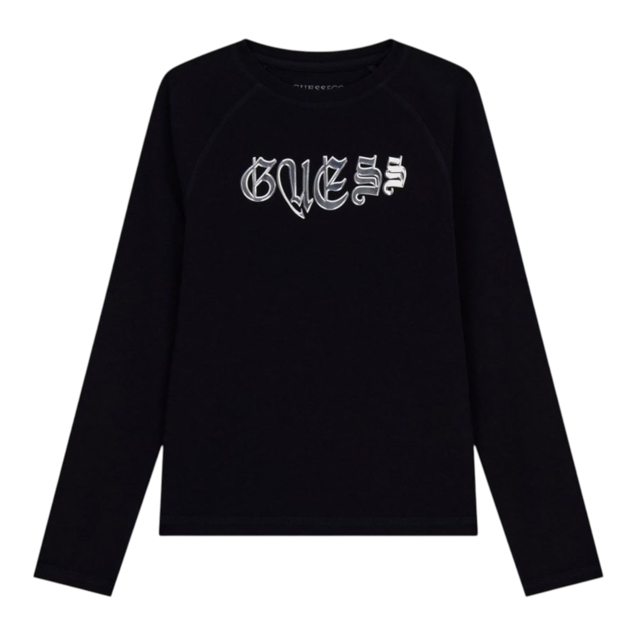 Guess Shirt tinta unita Girocollo con Stampa Nero per Bambina J5YI13K6YW4 NERO GUESS 