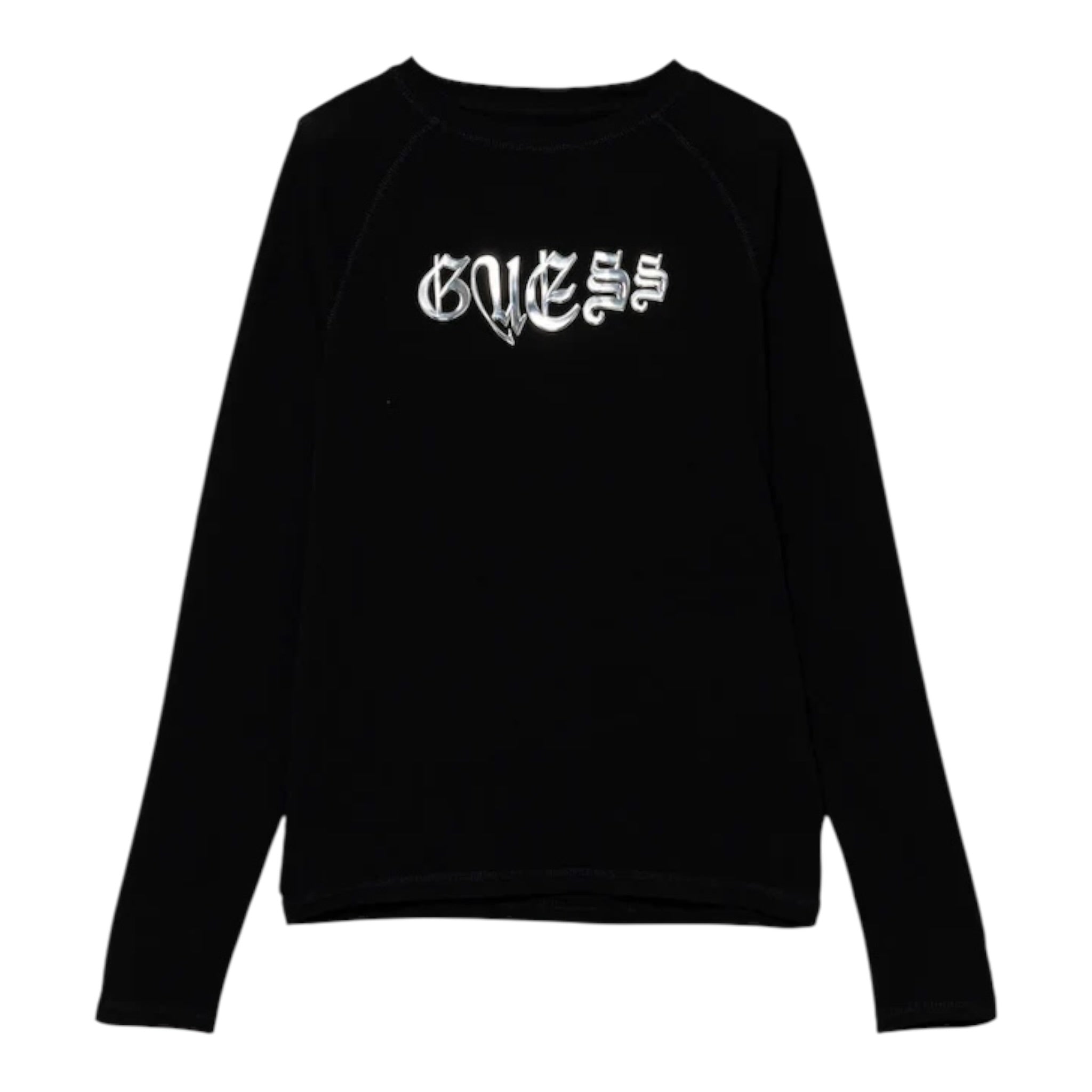 Guess Shirt tinta unita Girocollo con Stampa Nero per Bambina J5YI13K6YW4XX NERO GUESS 