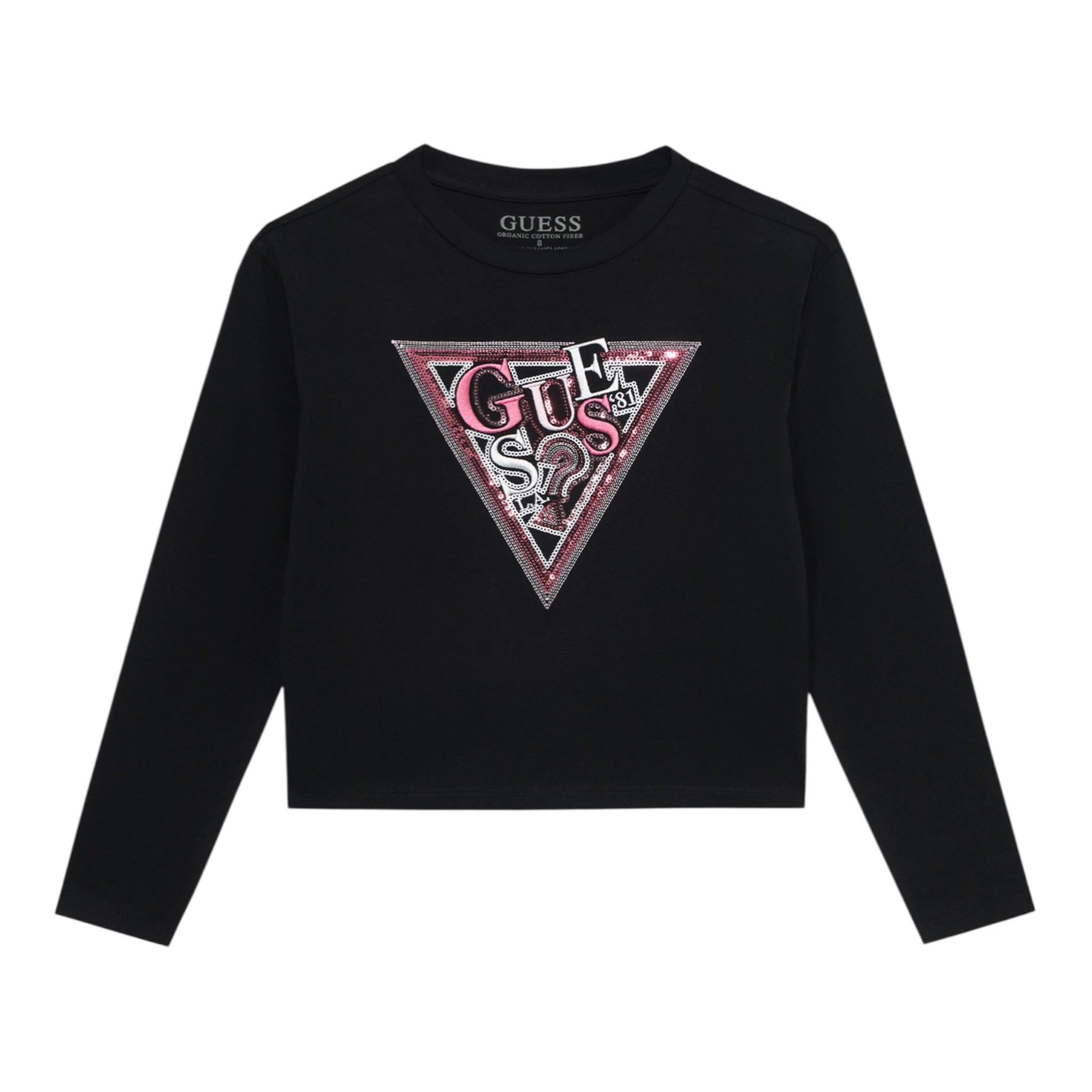 Guess Shirt tinta unita con Stampa Nero per Bambina J5YI15K6YW4X NERO GUESS 