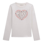 Guess Shirt Girocollo tinta unita con Stampa Bianco per Bambina J5YI38K6YW4 BIANCO GUESS 