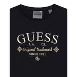 Guess T-Shirt Girocollo tinta unita con Logo Nero per Bambina J5YI40I3Z14 NERO GUESS 