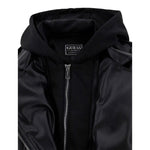 Guess Chiodo In Ecopelle tinta unita con Cappuccio Nero per Bambino J5YL01WAEI0 NERO GUESS 