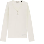 Guess Maglia tinta unita con Bottoni Panna per Bambina J5YP02KBCO2 PANNA GUESS 