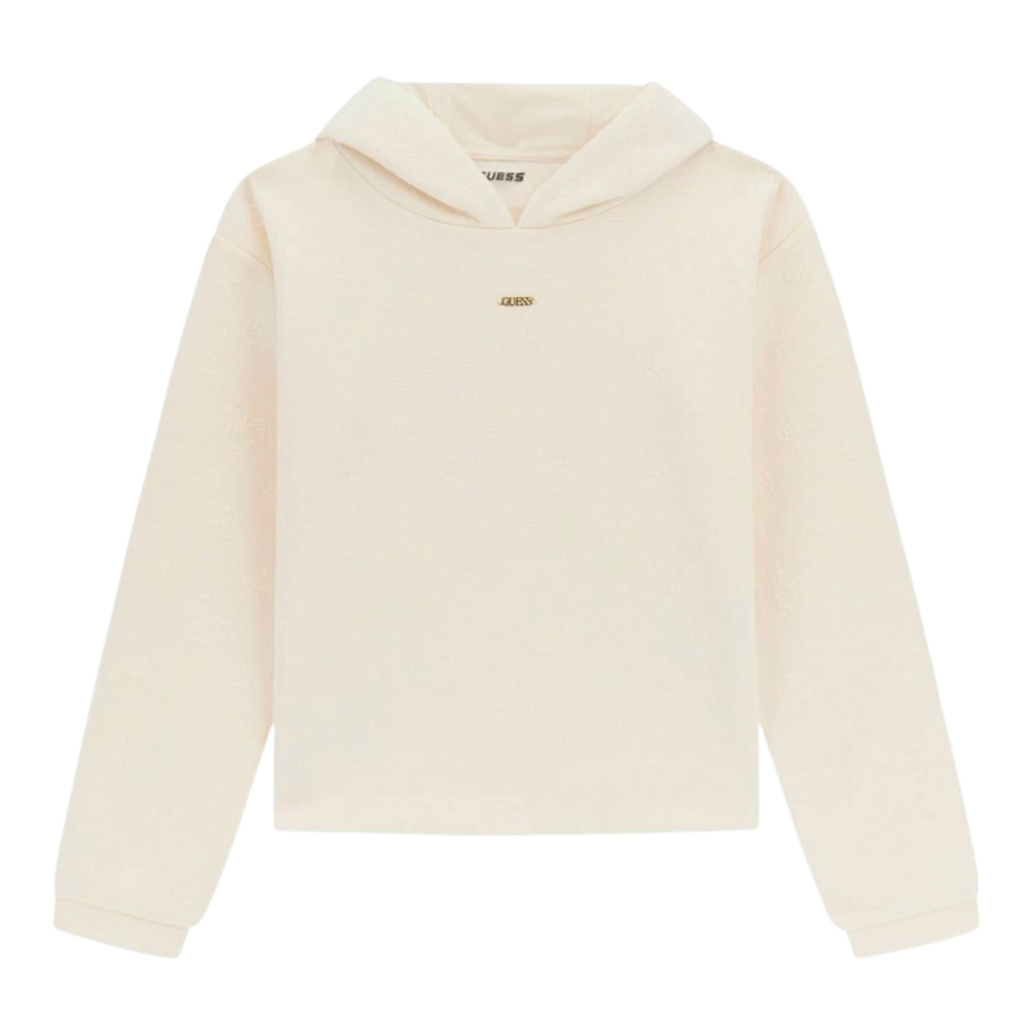 Guess Felpa tinta unita con Cappuccio Logata Panna per Bambina J5YQ24KBSL2 PANNA GUESS 
