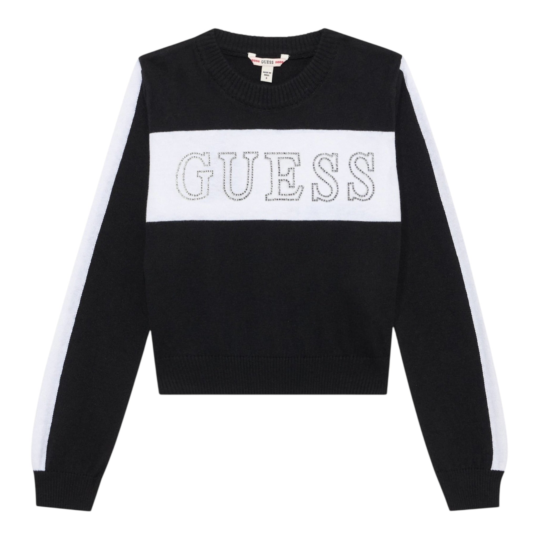 Guess Maglia tinta unita con Logo Nero per Bambina J5YR00Z3GW0X NERO GUESS 