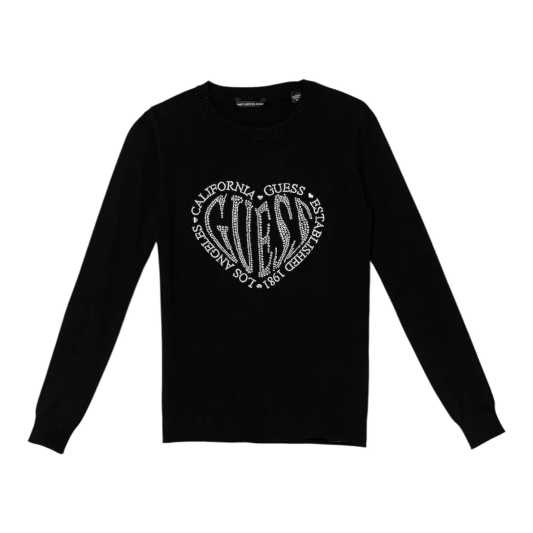 Guess Maglia tinta unita con Brillantini Nero per Bambina J5YR06Z2NQ2 NERO GUESS 